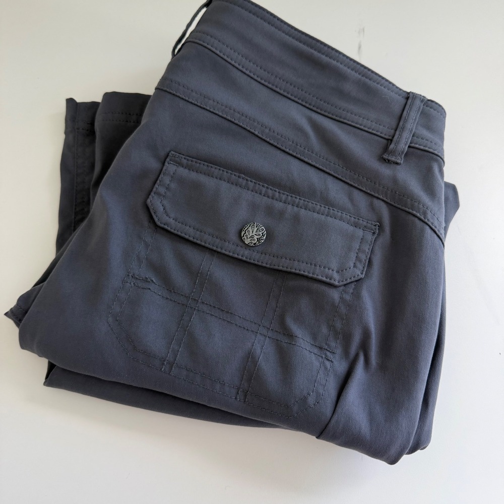 Prana Halle Straight Pants Charcoal Grey Size 12 Short Inseam W4119SH23 Hiking